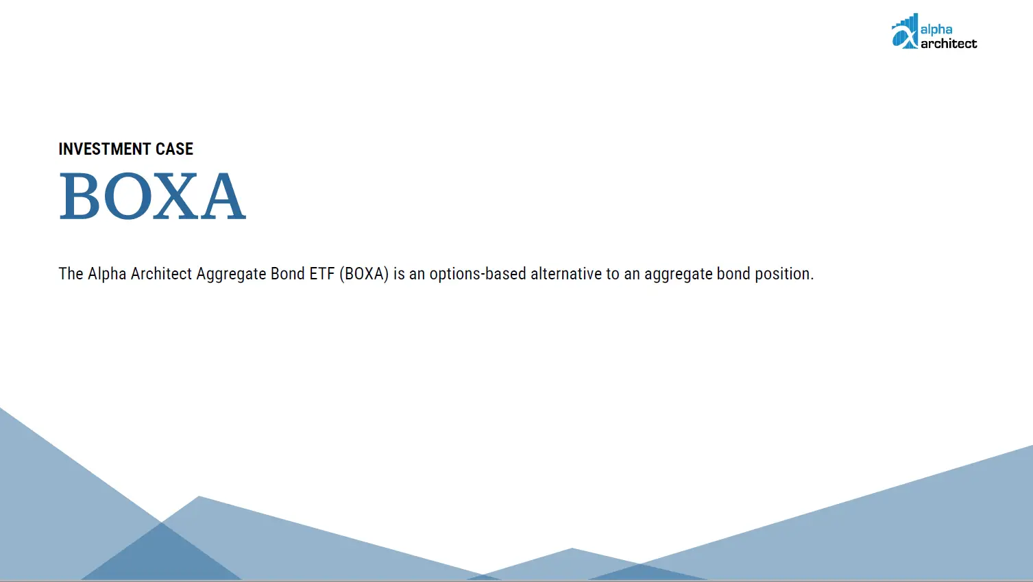 Investment Case | BOXA | Aggregate Bond ETF