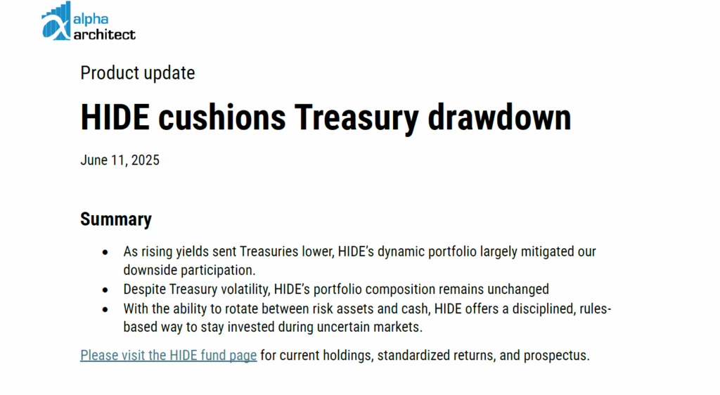 May 2025 | HIDE cushions Treasury drawdown