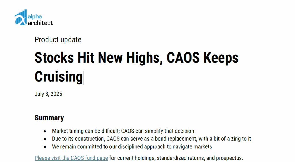 June 2025 | CAOS keeps cruising