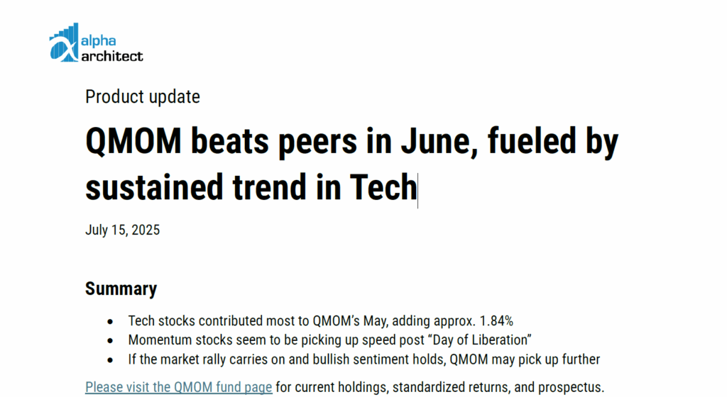 June 2025 | QMOM beats peers in June