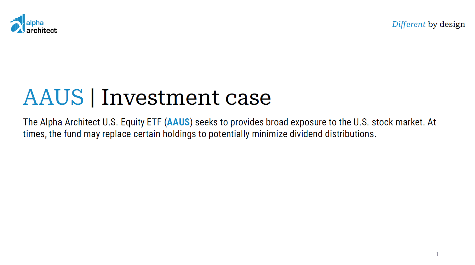 Investment Case | AAUS