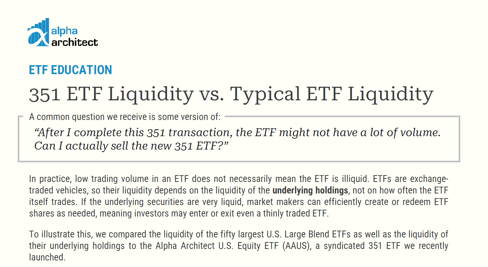 Flyer | 351 ETF Liquidity