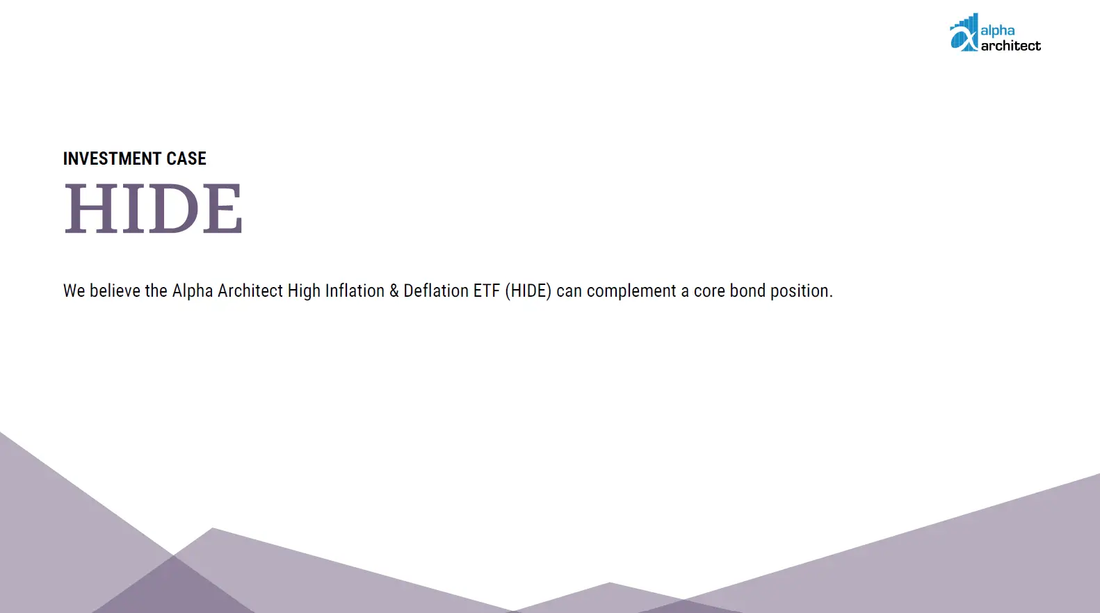 Investment Case | High Inflation & Deflation (HIDE)